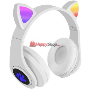 Безжични слушалки светещи котешки уши CAT EAR